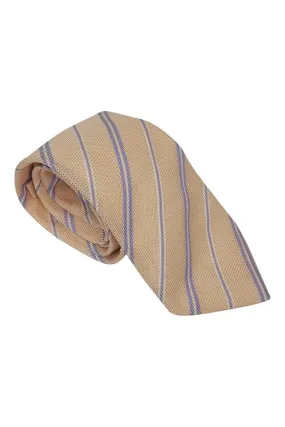 100% Silk Salmon Pink Diagonal Pattern Tie (65)