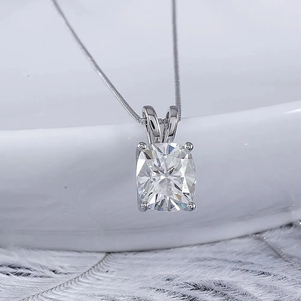 10k or 14k White Gold Moissanite Necklace 2ct