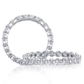 10k White Gold Moissanite Eternity Ring / Wedding Band 0.95ct Total