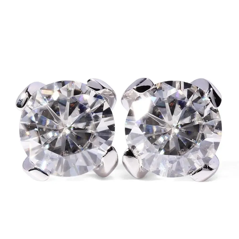 14k White Gold Stud Moissanite Earrings 1ctw