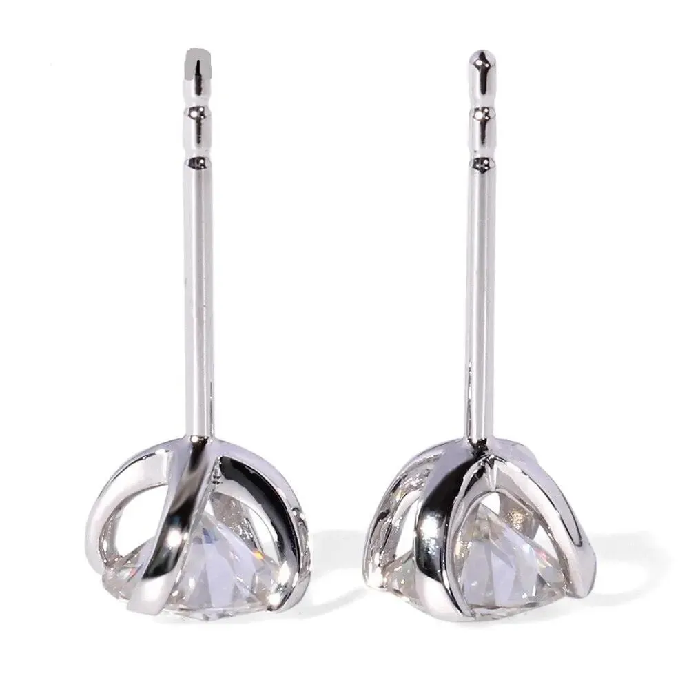 14k White Gold Stud Moissanite Earrings 1ctw