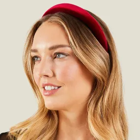 Accessorize London Red Velvet Padded Headband