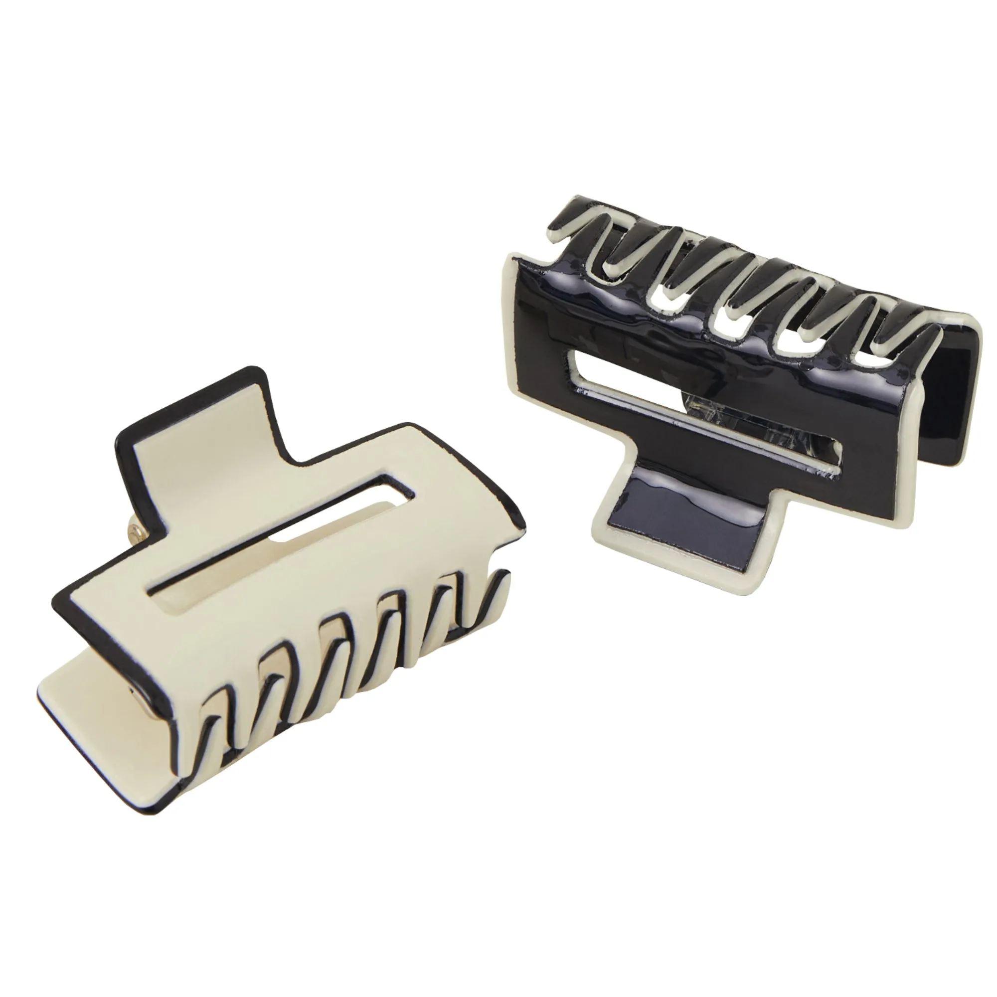 Accessorize London Women's Small Monochrome Claw Clips Set of Two