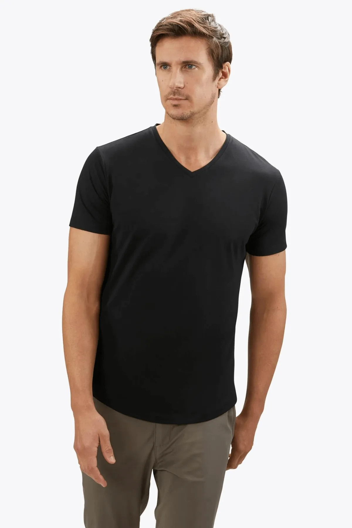 AO VNeck Curve Hem Tee