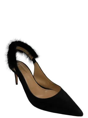 Aquazzura Black Velvet Slingbacks Size 6.5