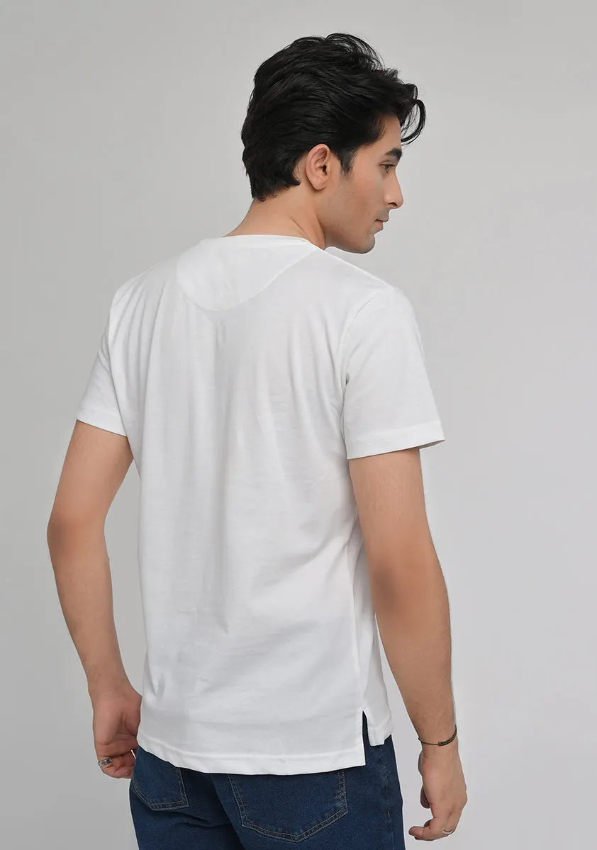 Basic Jersey Round Neck White T-Shirt