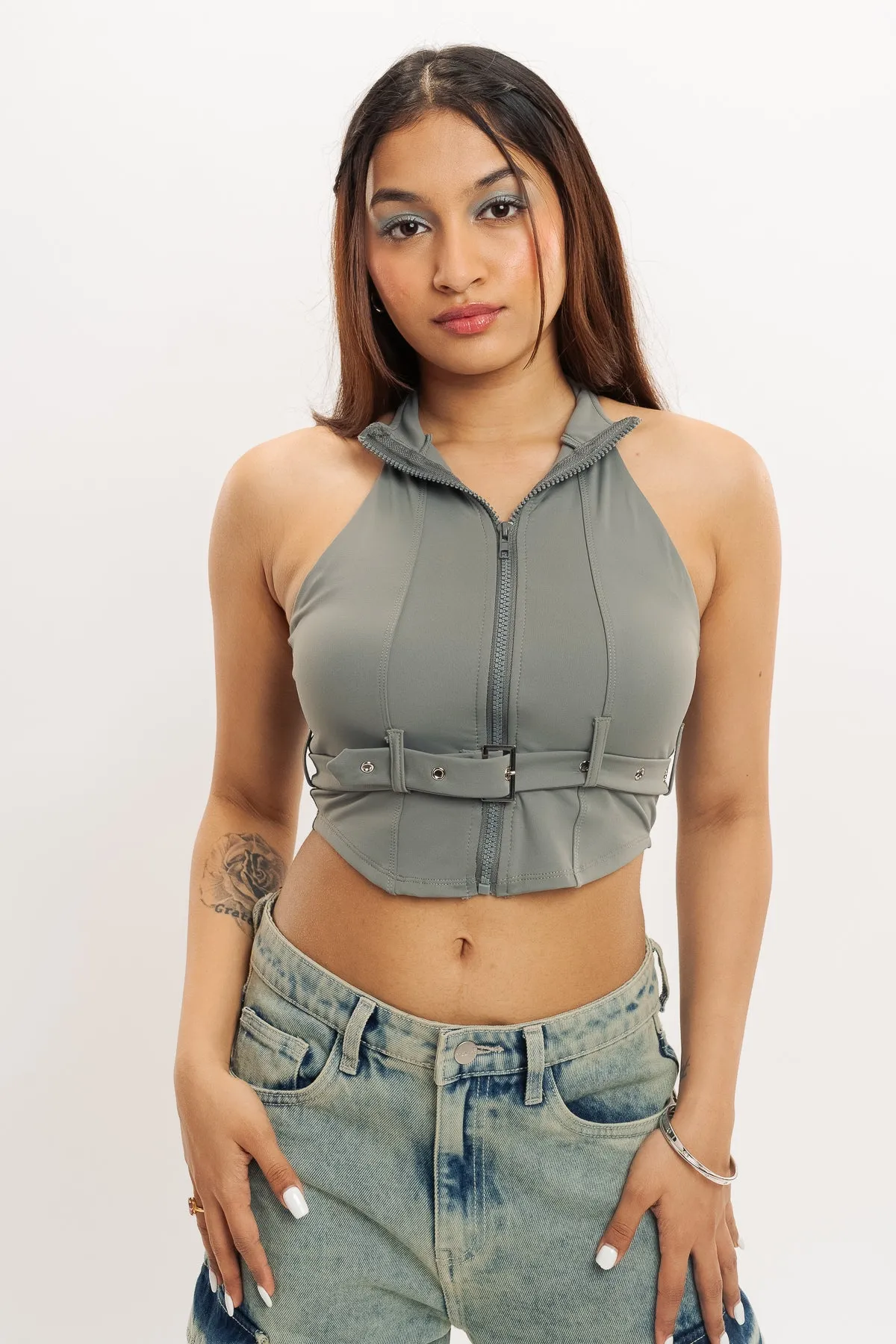 Belted Halter Top