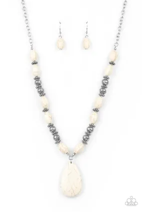 Blazing Saddles - White Necklace