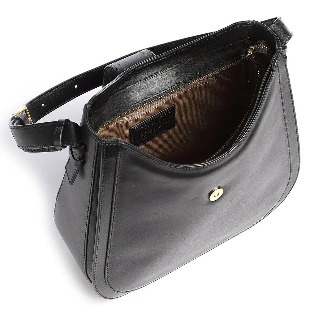 Borsa Donna Hobo a Spalla THE BRIDGE in Pelle Nera linea Lavinia