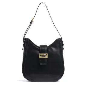 Borsa Donna Hobo a Spalla THE BRIDGE in Pelle Nera linea Lavinia