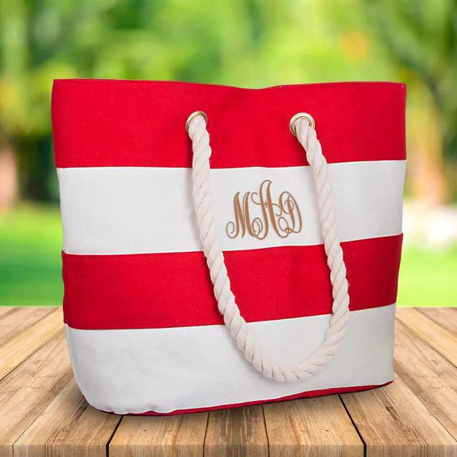 Canvas Water Resistant Beach Tote Bag