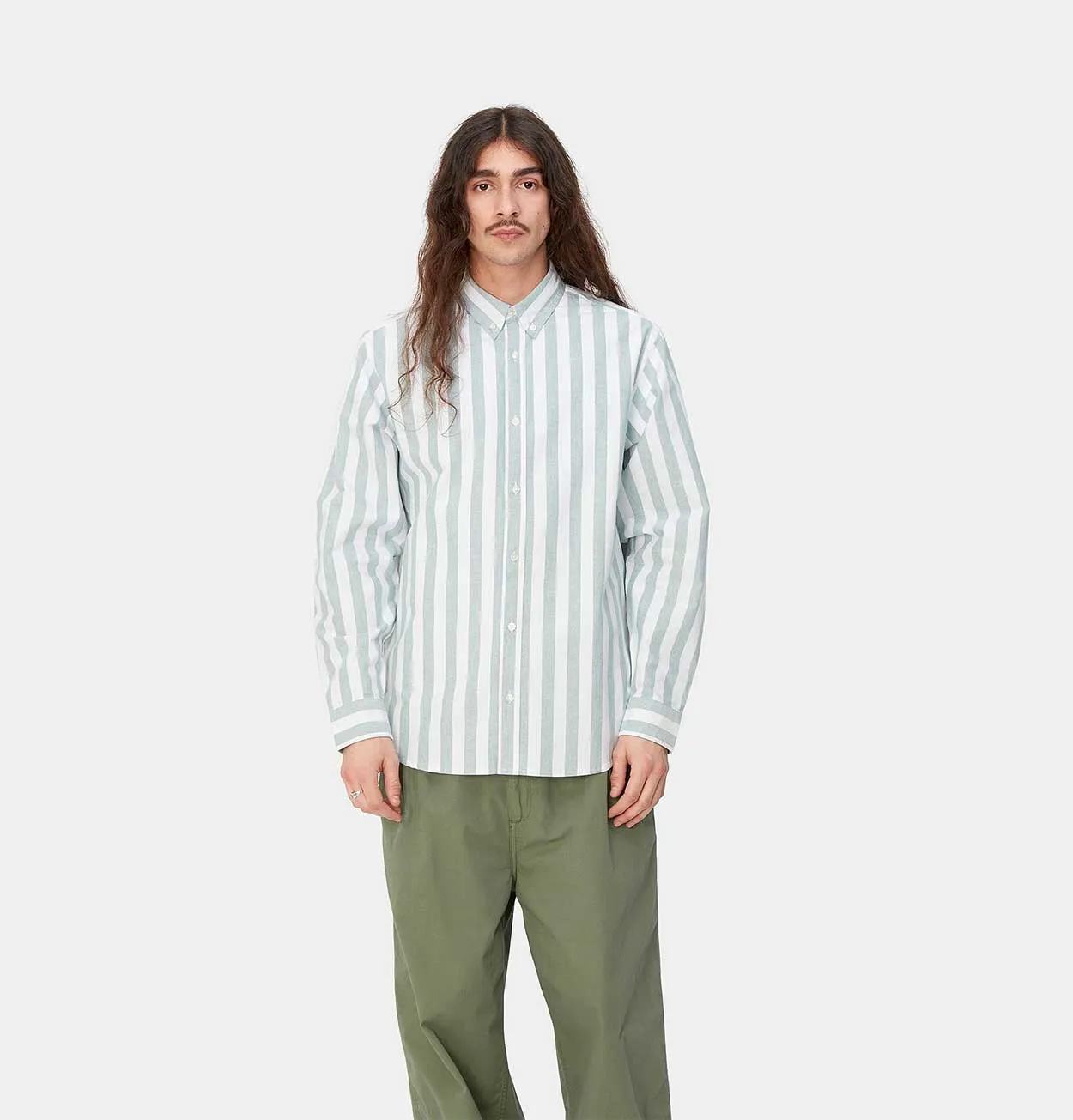 Carhartt WIP Dillion Shirt in Chervil and White