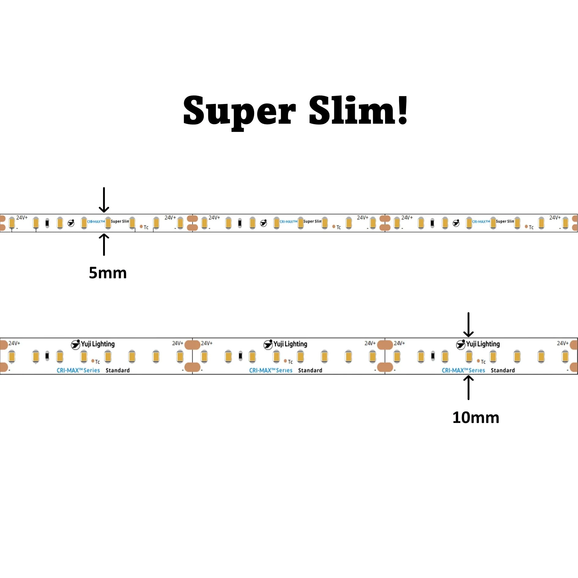 CRI-MAX CRI 95  Super Slim 5mm High Brightness LED Flexible Strip 3000K - 128 LEDs/m - 5m/Reel