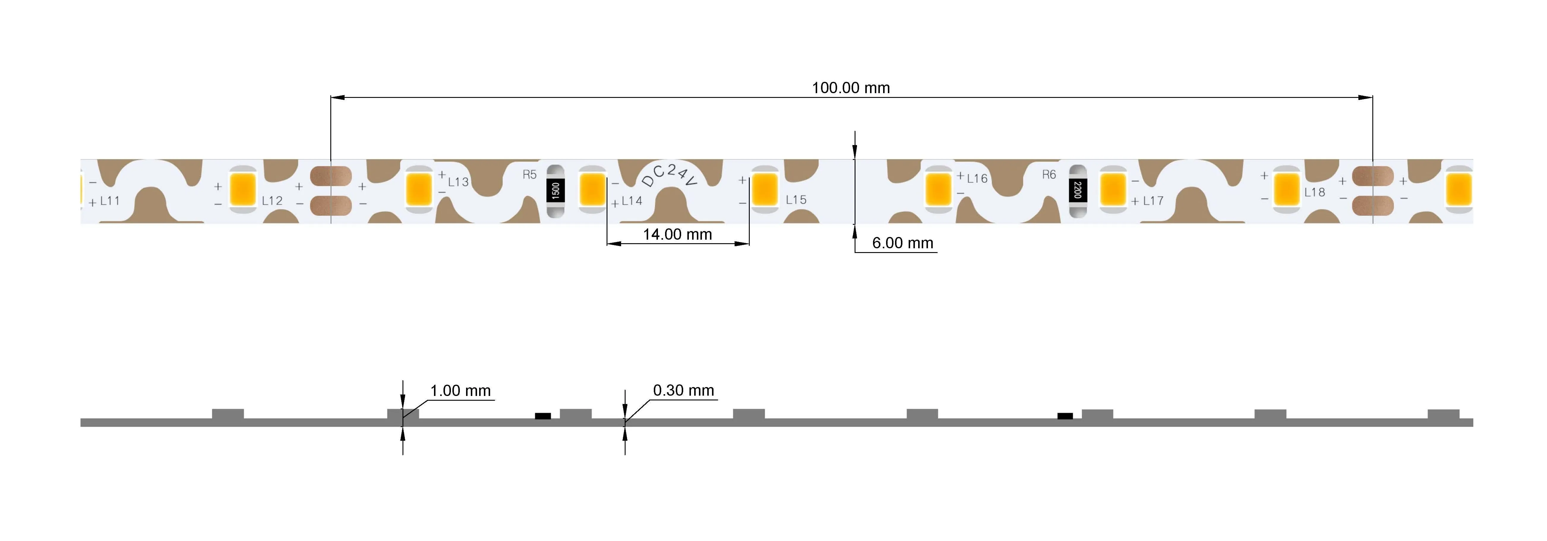 CRI-MAX CRI 95  Zig Zag S Shape LED Flexible Strip 5600K - 60 LEDs/m - 5m/Reel