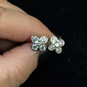 CZ Flower Earrings