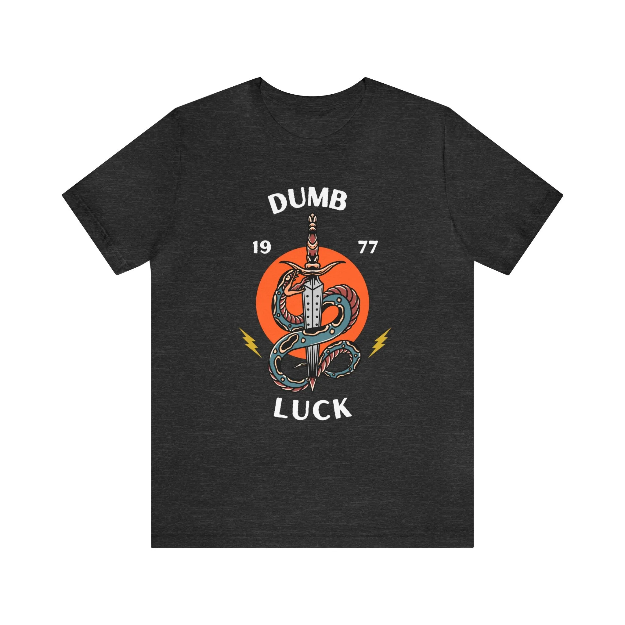 Dumb Luck Tattoo T-shirt / Unisex Vintage American Old School Traditional Tattoo Flash Tee Shirt /  Punk Alternative Clothing Tshirt