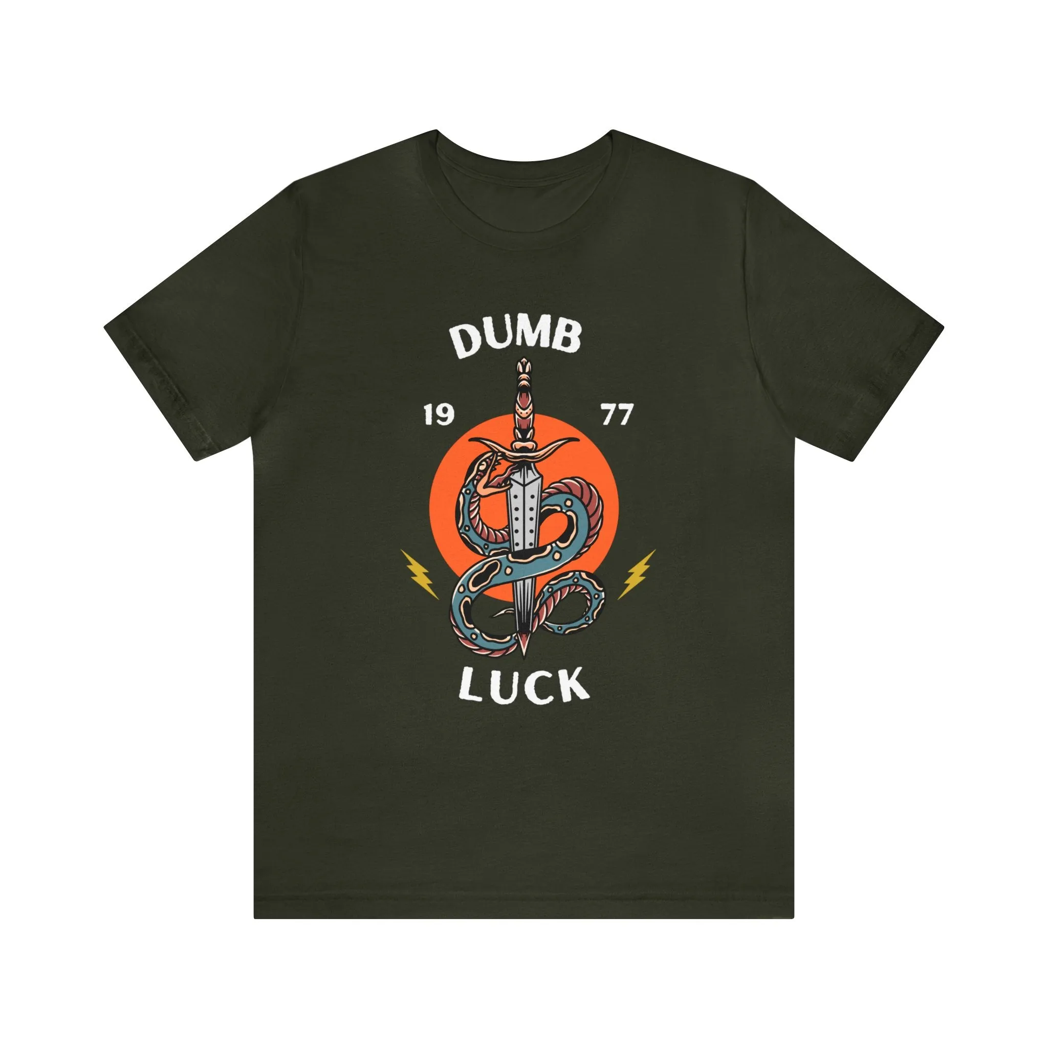 Dumb Luck Tattoo T-shirt / Unisex Vintage American Old School Traditional Tattoo Flash Tee Shirt /  Punk Alternative Clothing Tshirt