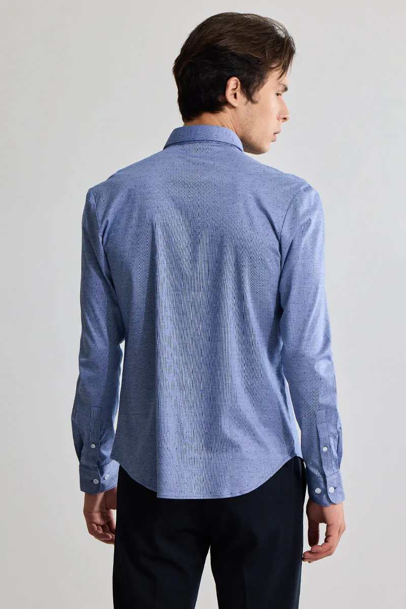 EasyFlex Self Design Spruce Blue Shirt