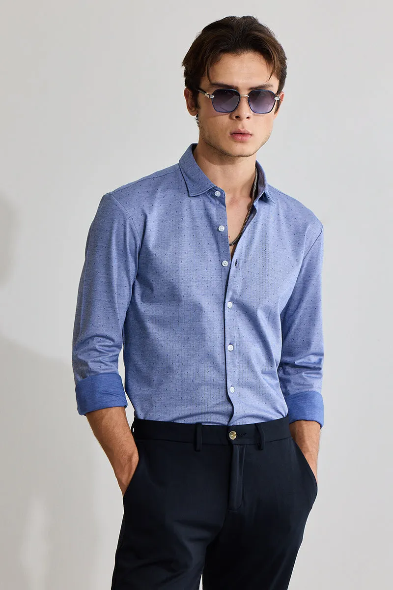 EasyFlex Self Design Spruce Blue Shirt