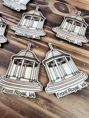 Front Royal Gazebo 2"x3" Laser Cut and Engraved Wooden Magnet