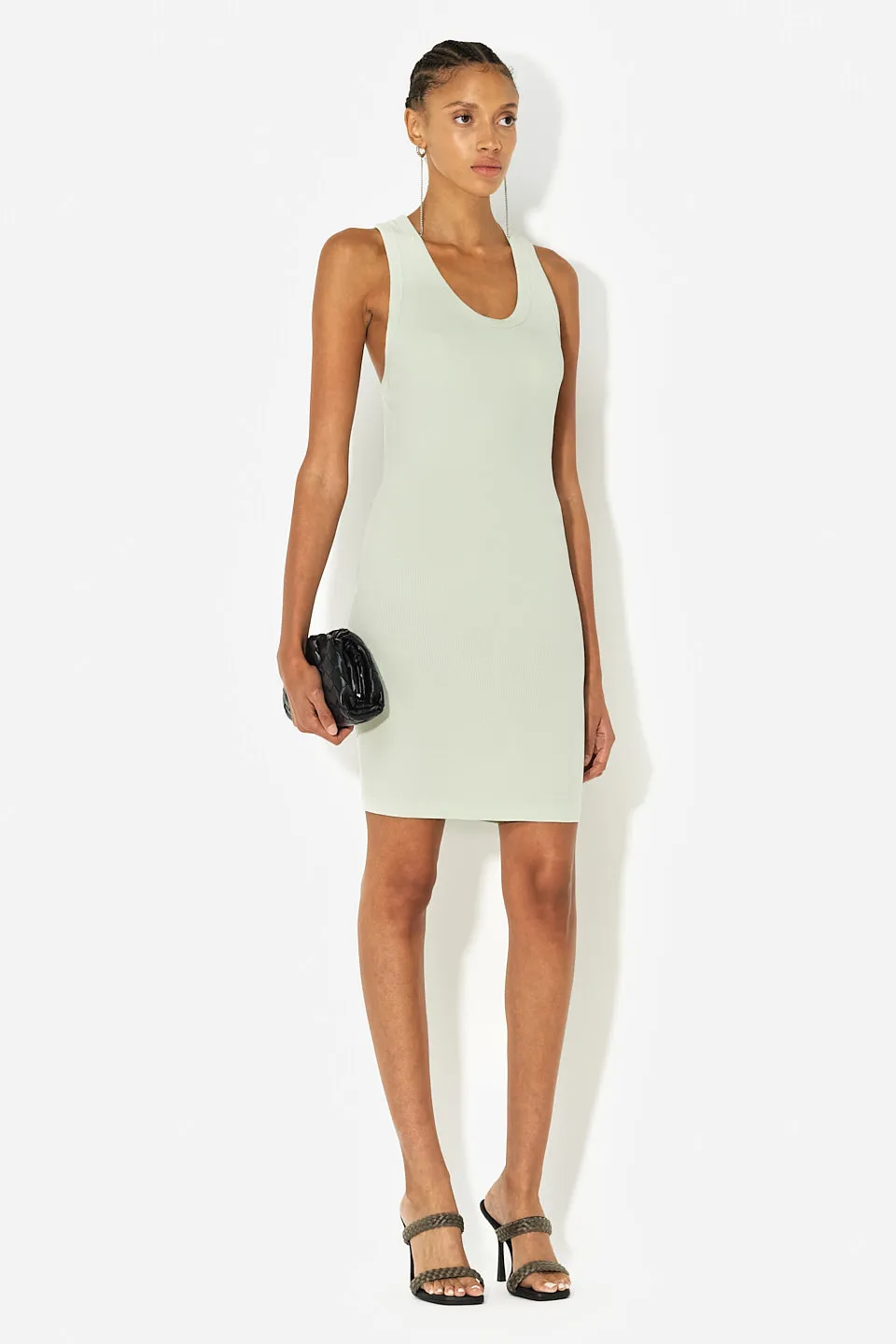 Gemini Rib Racerback Dress / Mint