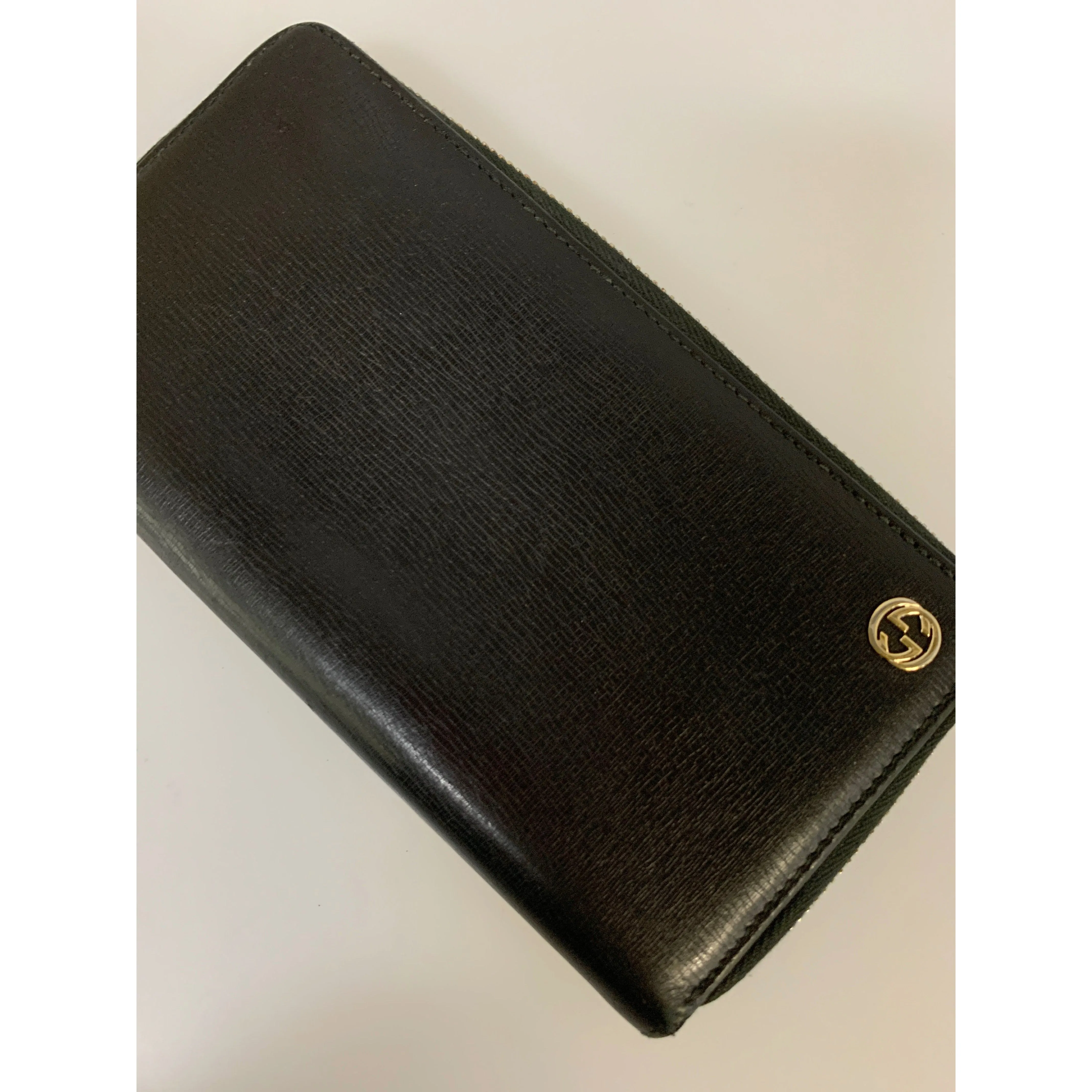 #GUCCI/Long Wallet/BLK/Leather