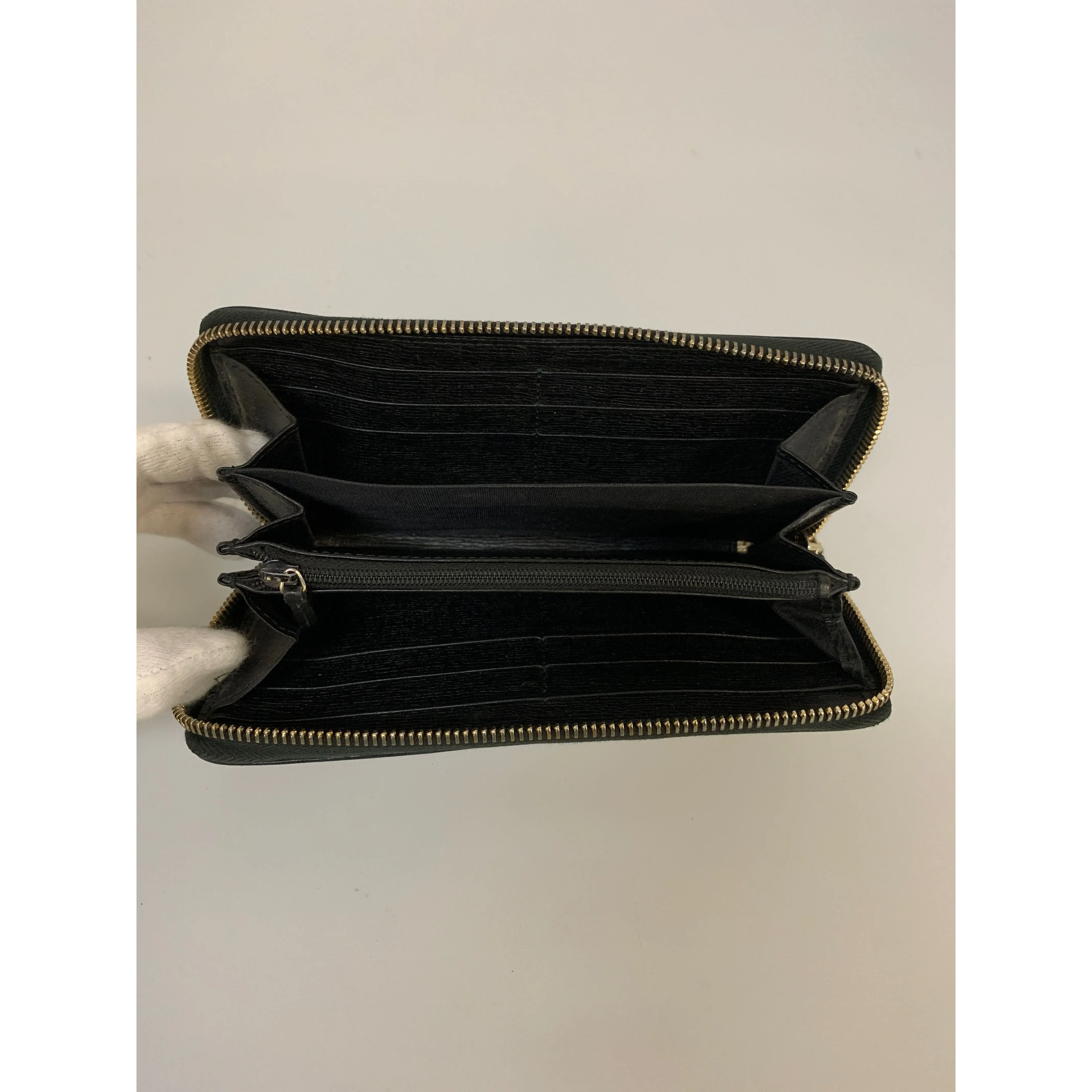 #GUCCI/Long Wallet/BLK/Leather