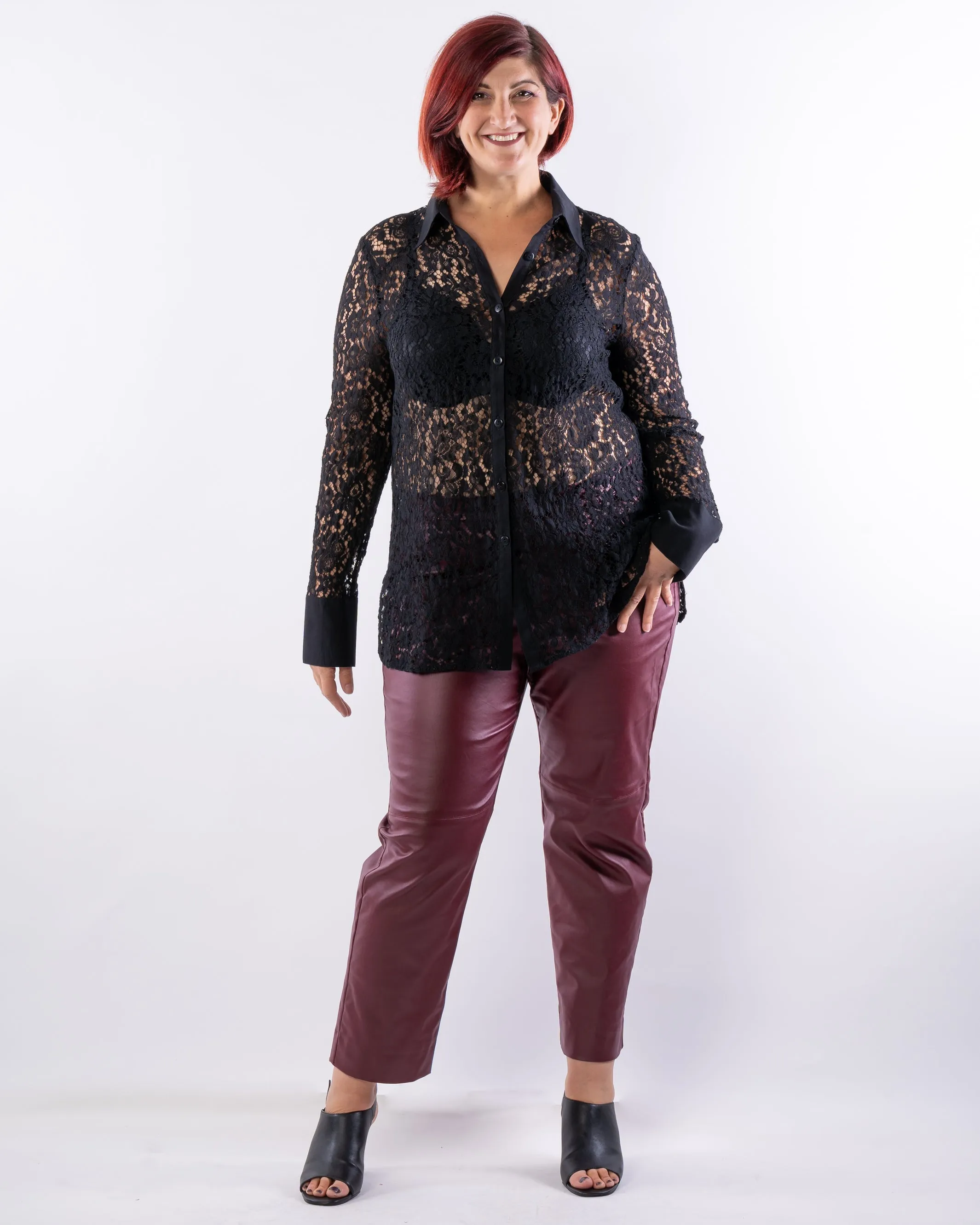 Heart of Glass Lace Shirt - Black