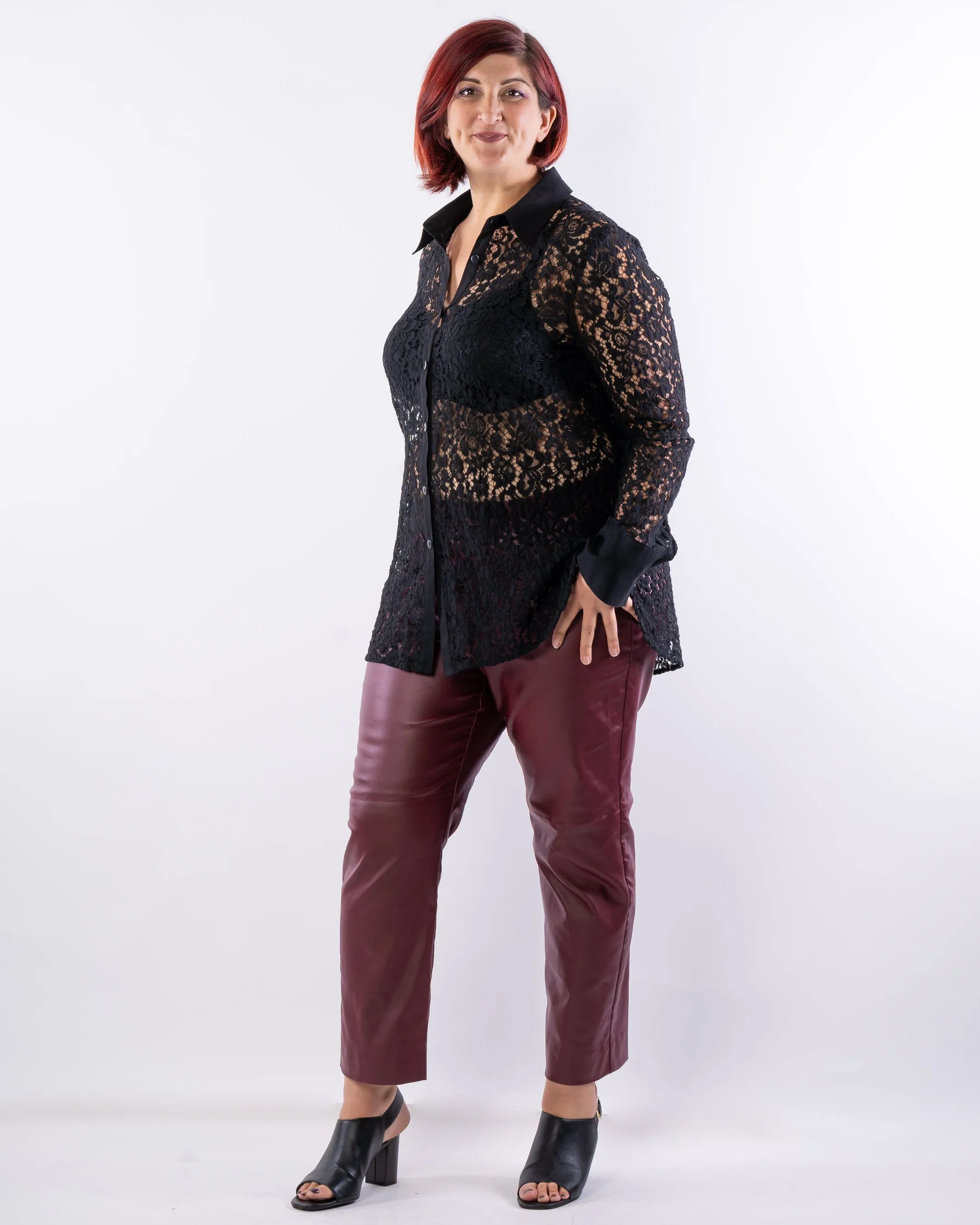 Heart of Glass Lace Shirt - Black