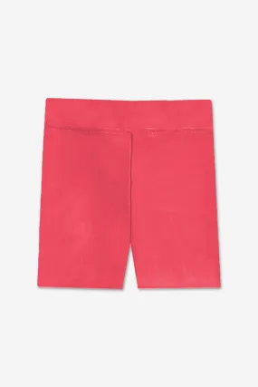 High Shine Biker Short - Neon Coral