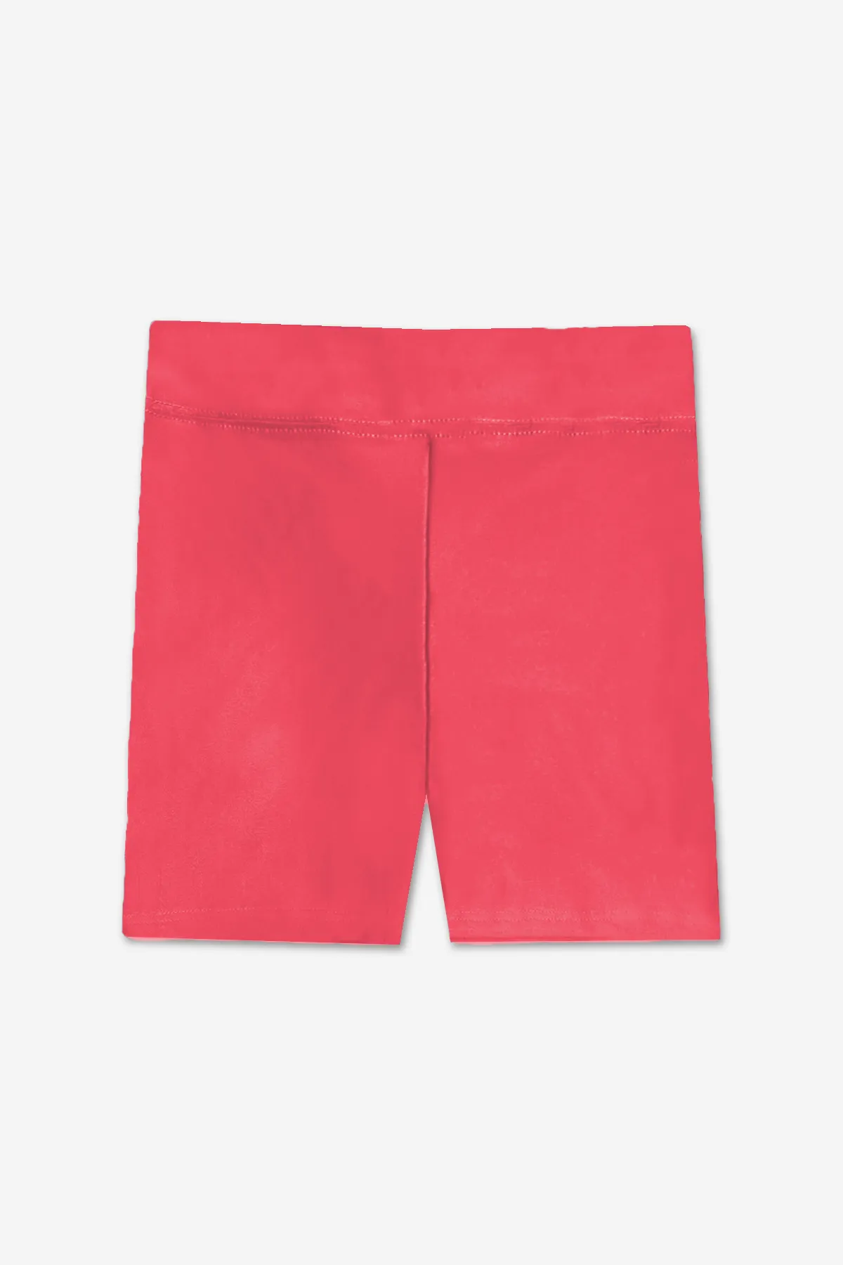 High Shine Biker Short - Neon Coral