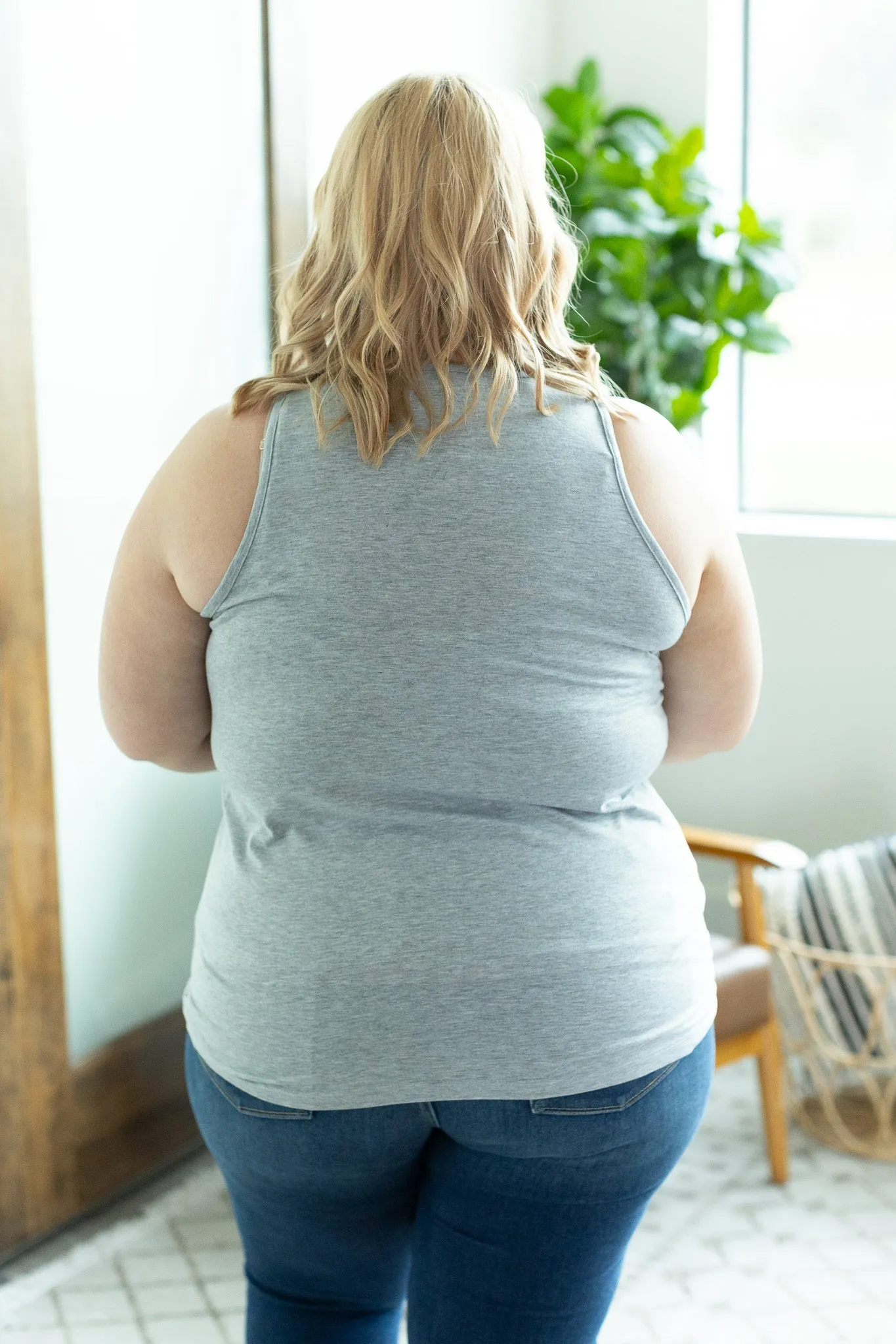 IN STOCK Criss Cross Tank - Light Grey