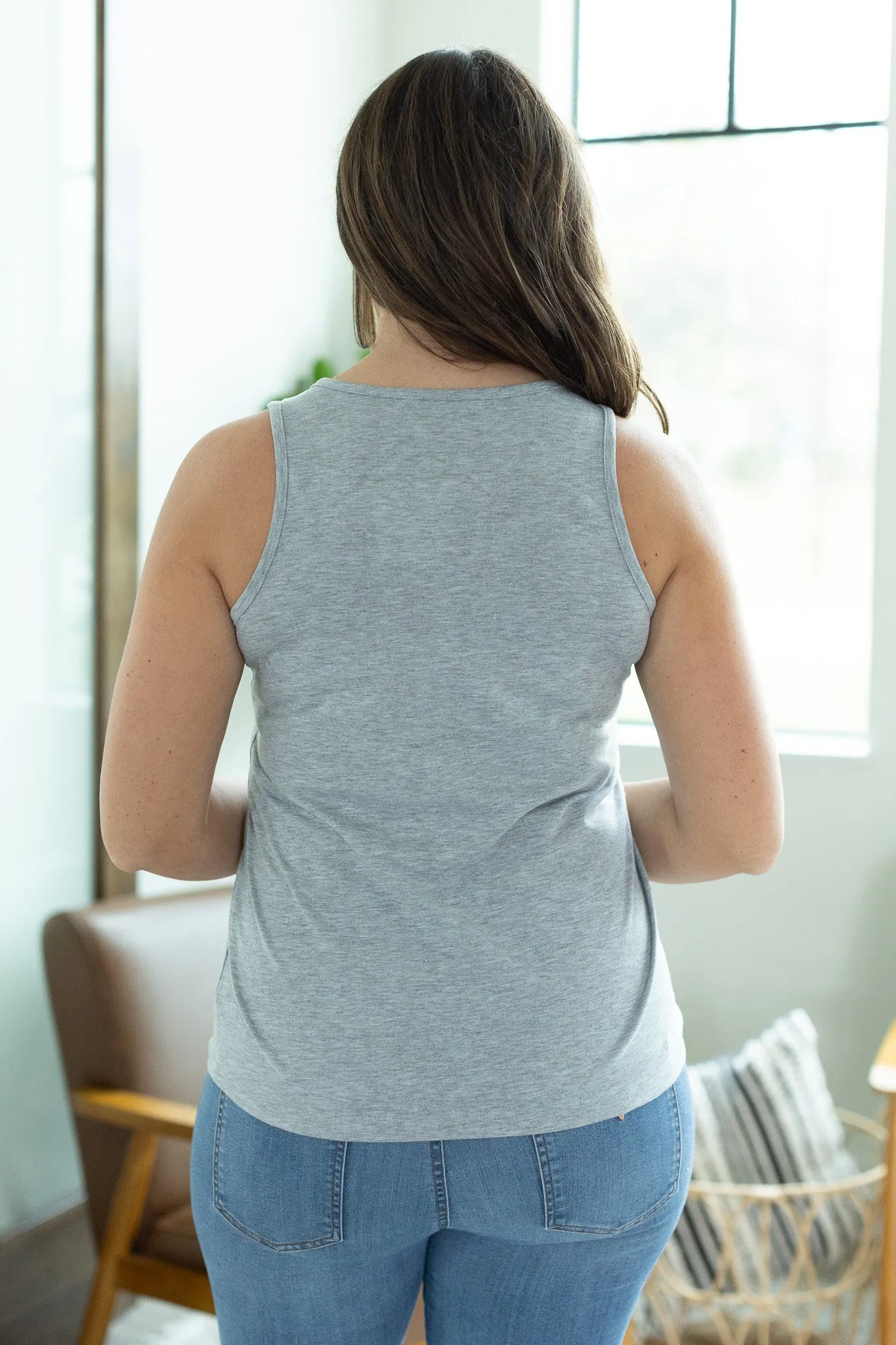 IN STOCK Criss Cross Tank - Light Grey