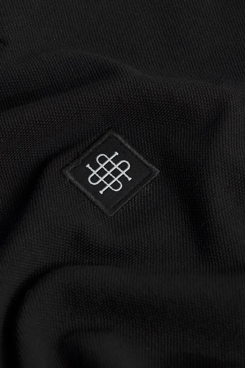 Incise Logo Black Polo T-Shirt