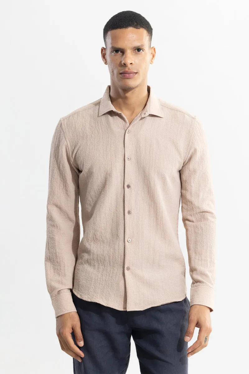 Mash Wrinkle Beige Shirt