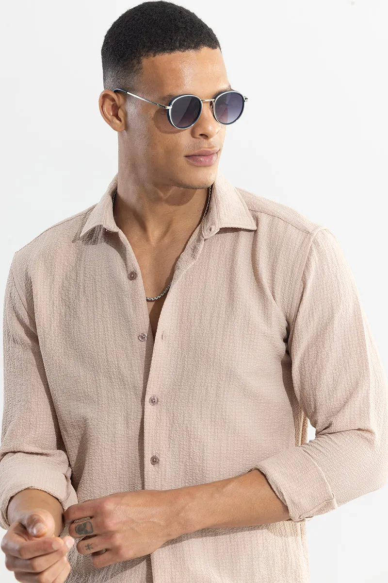 Mash Wrinkle Beige Shirt