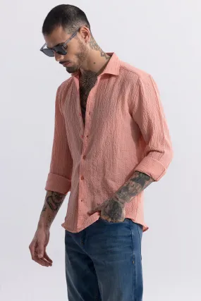 Mash Wrinkle Coral Pink Shirt