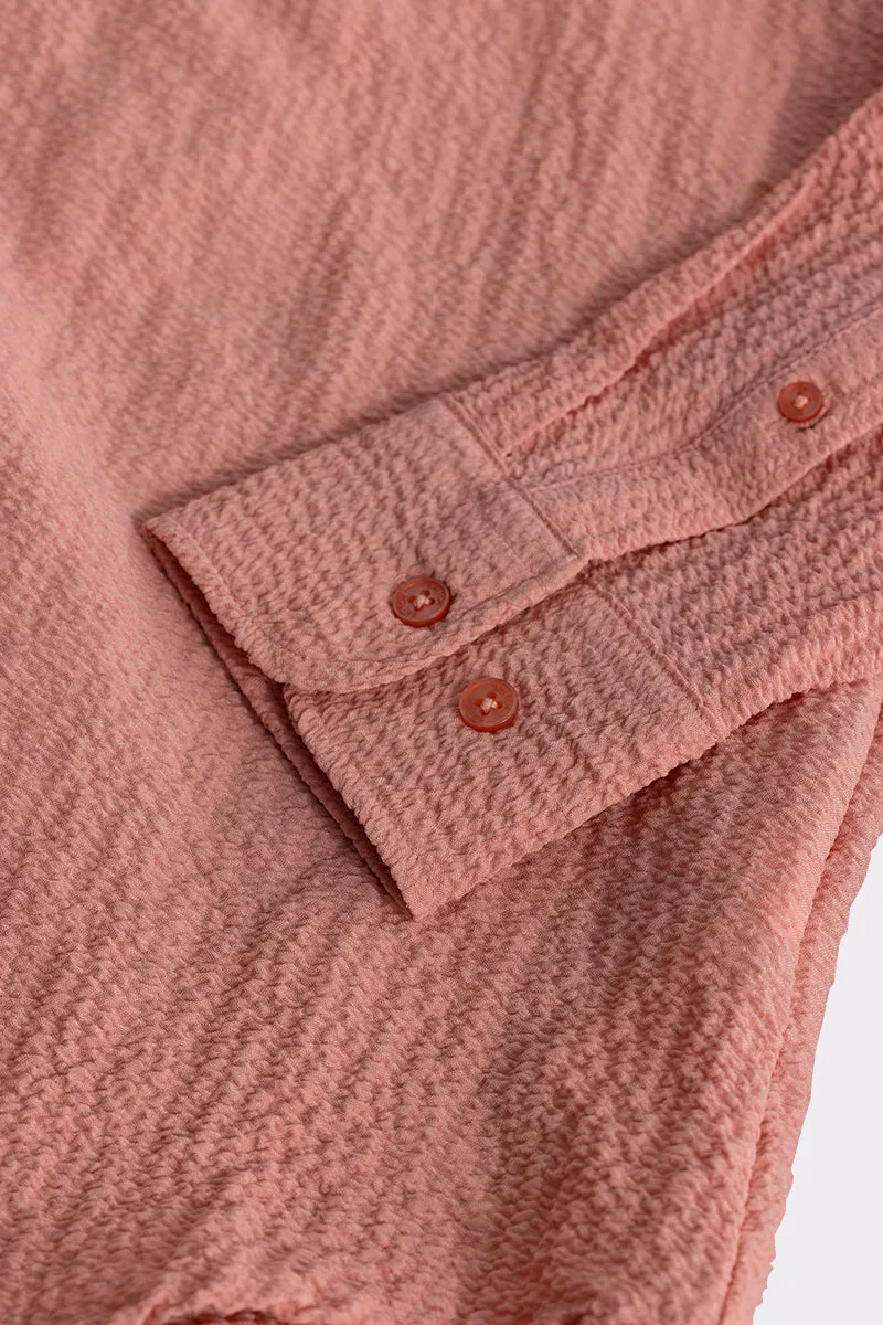 Mash Wrinkle Coral Pink Shirt