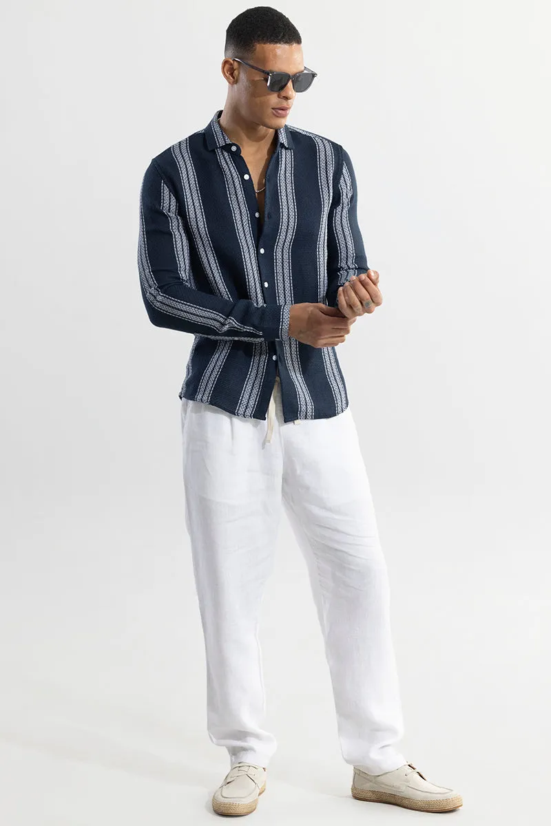 Matt Navy Stripe Shirt