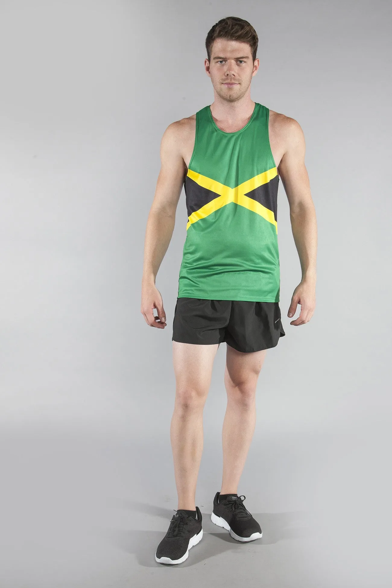 Men's Printed Singlet- Jamaica