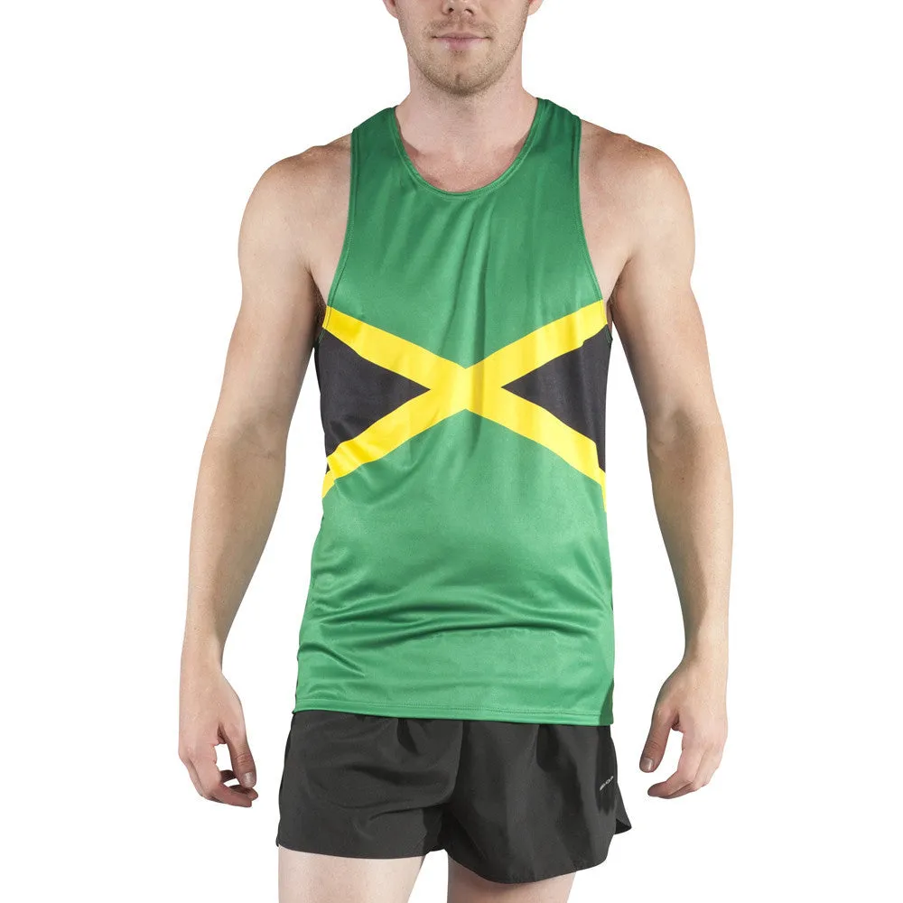 Men's Printed Singlet- Jamaica