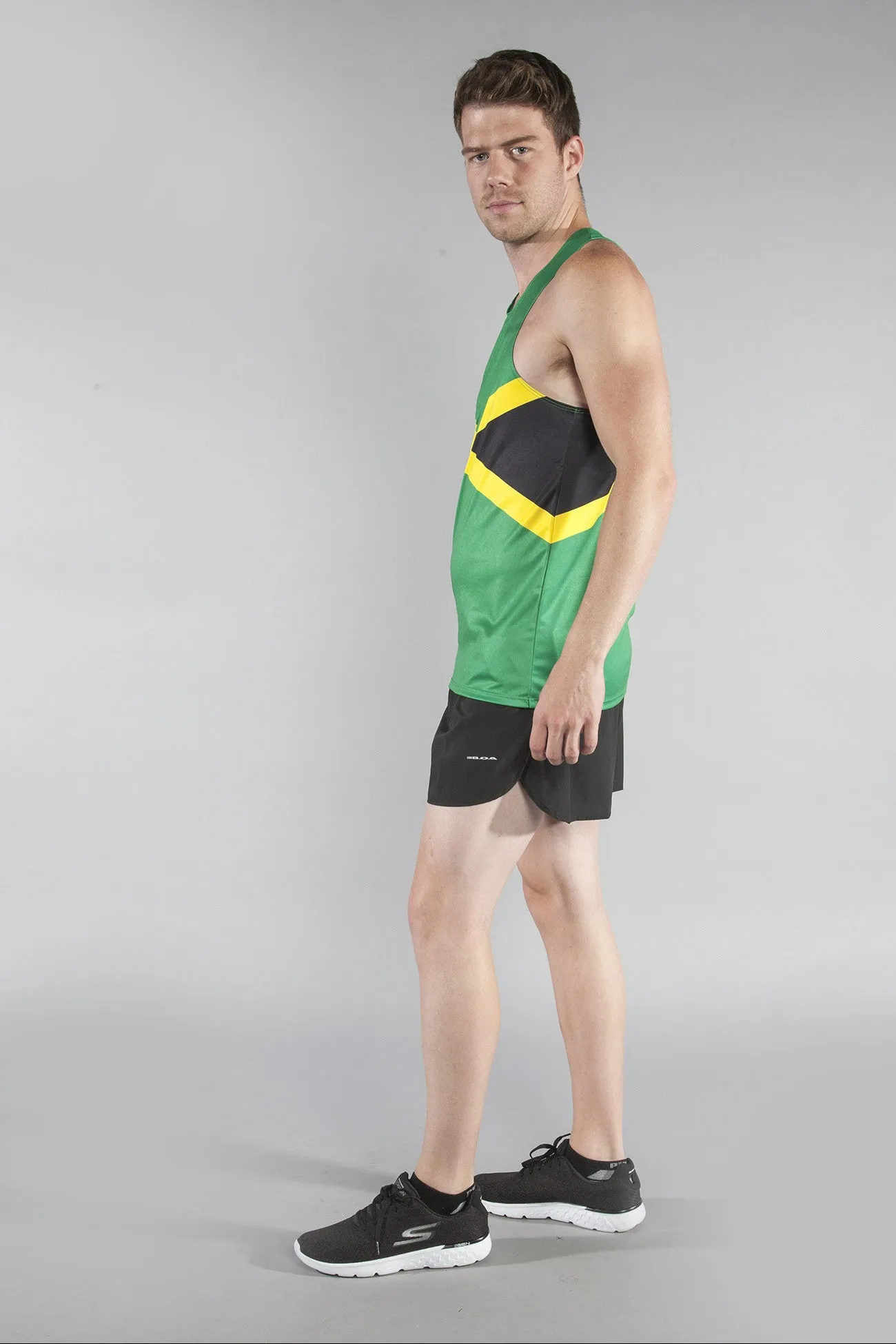 Men's Printed Singlet- Jamaica