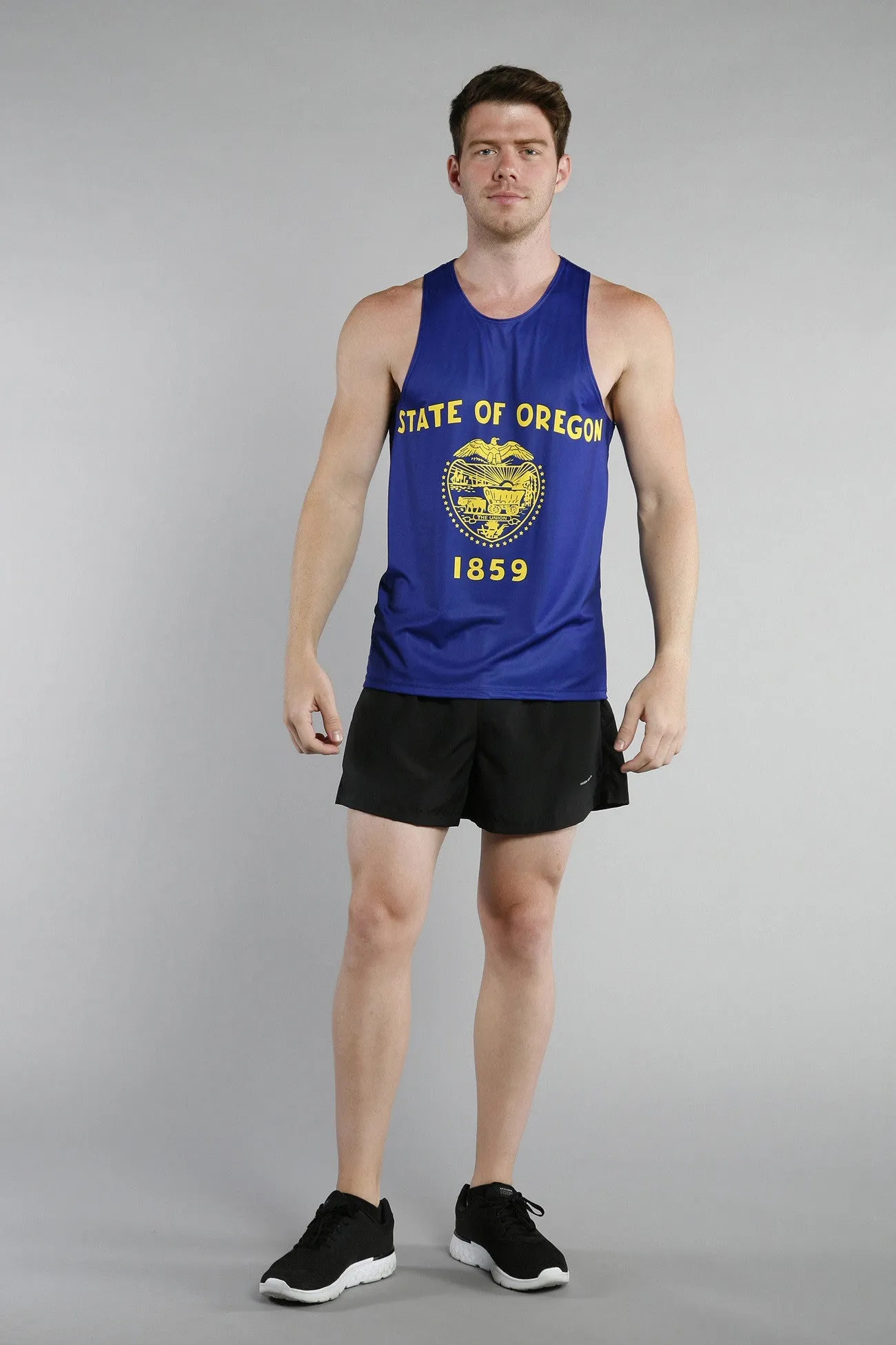 Men's Printed Singlet- Oregon