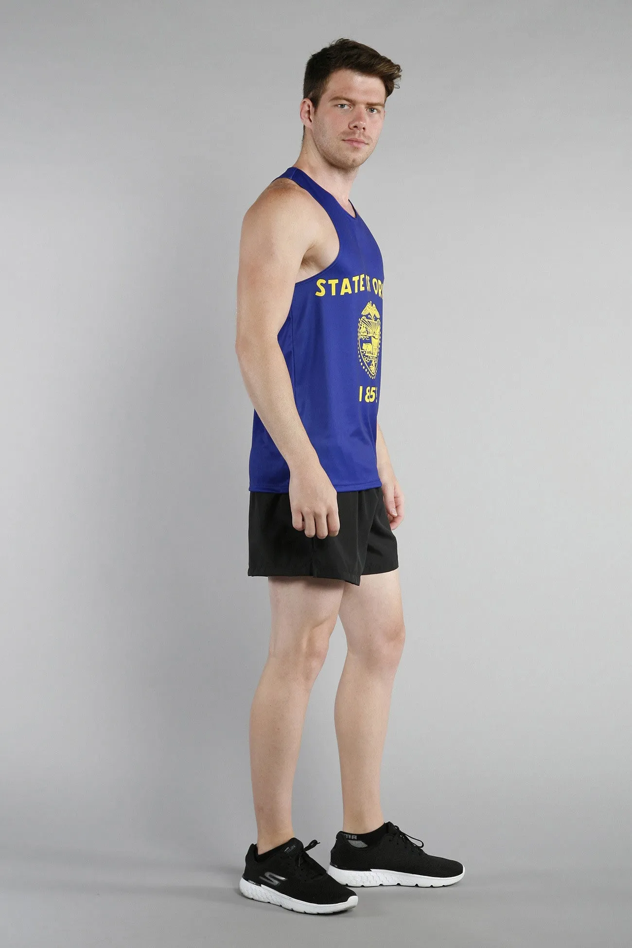 Men's Printed Singlet- Oregon