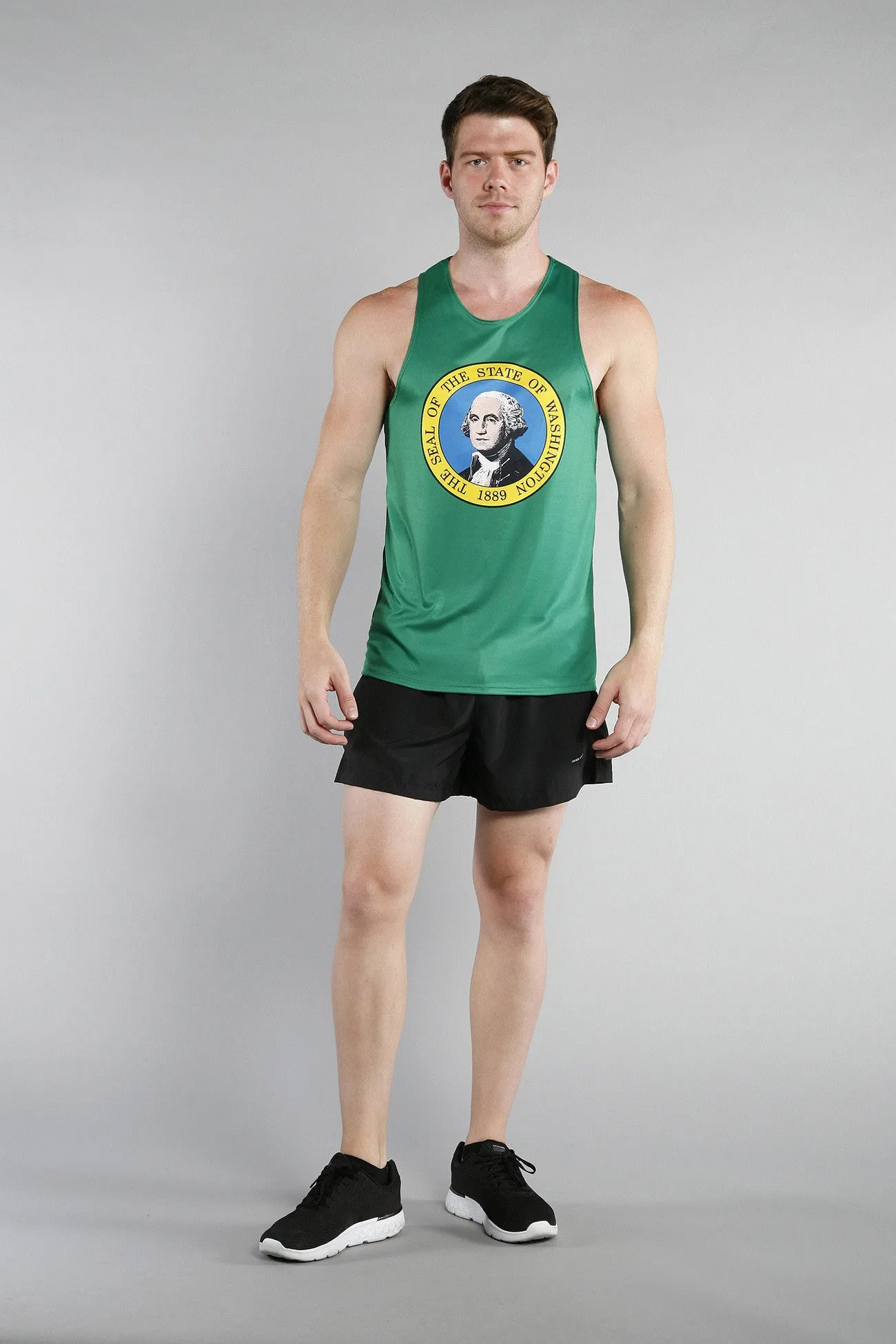 Men's Printed Singlet- Washington