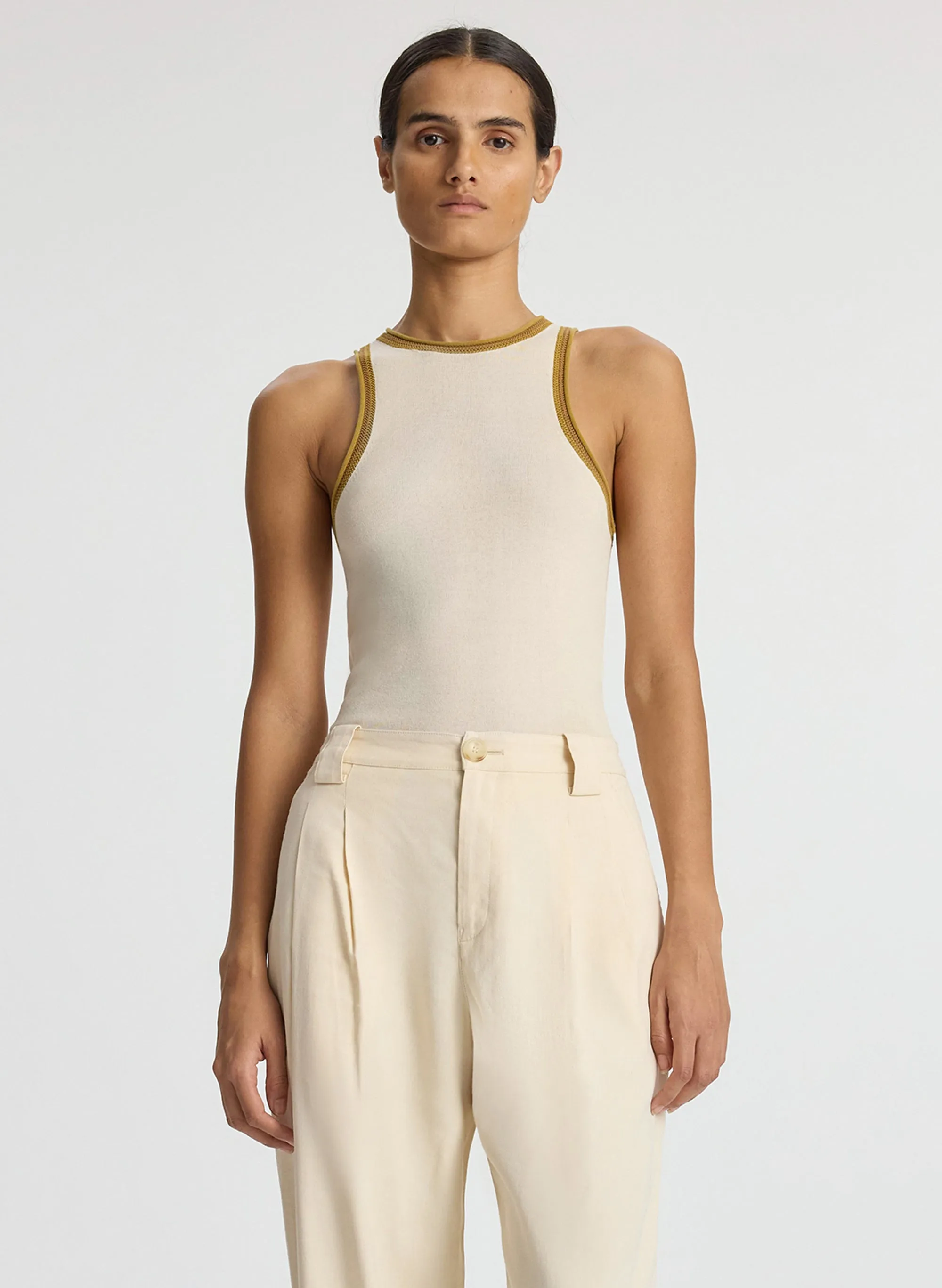 Nelly Contrast Trim Knit Tank