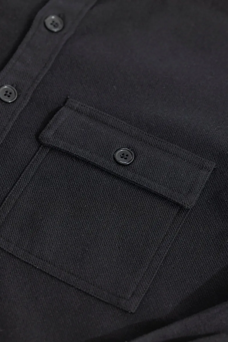 Overflap Black Overshirt