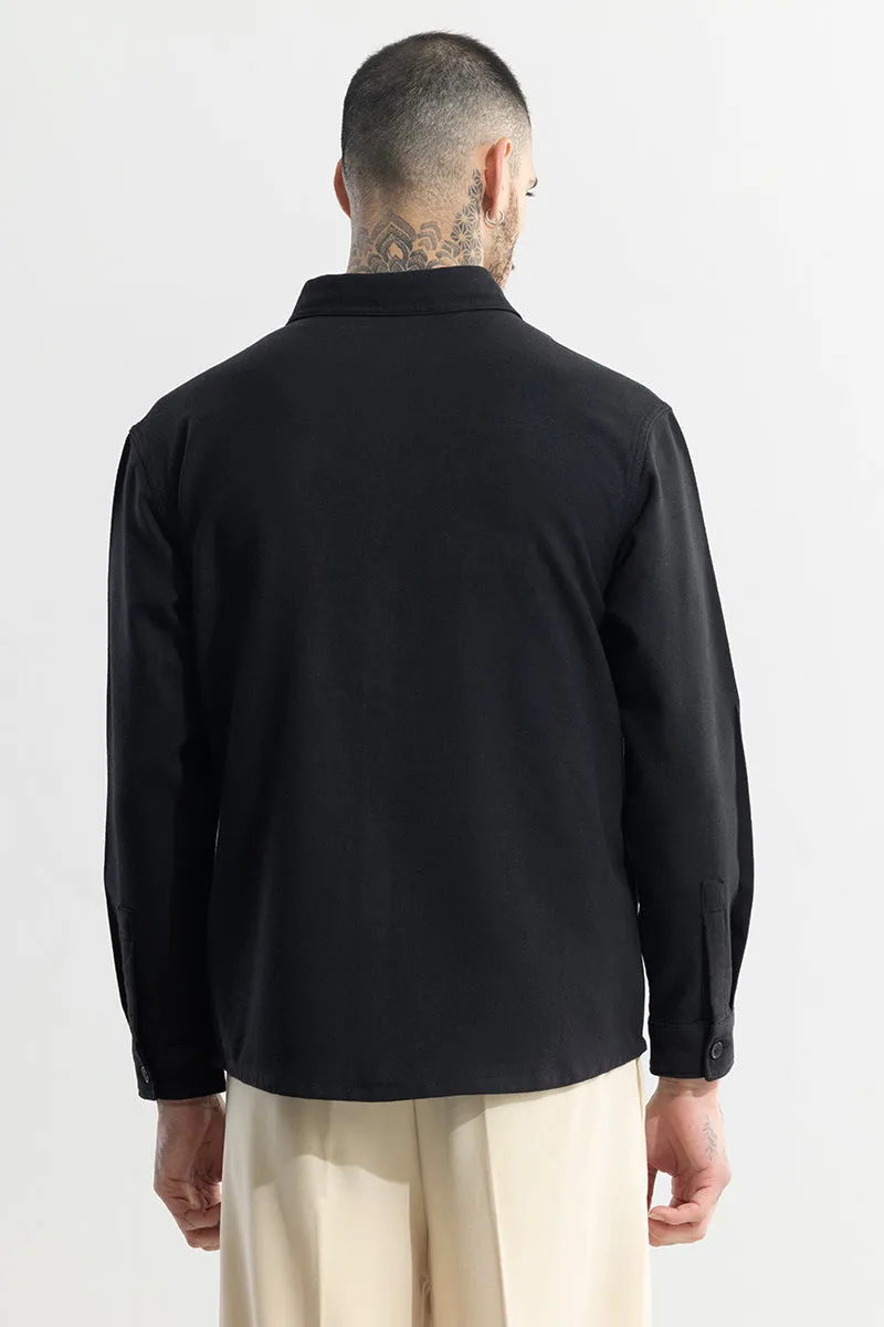 Overflap Black Overshirt