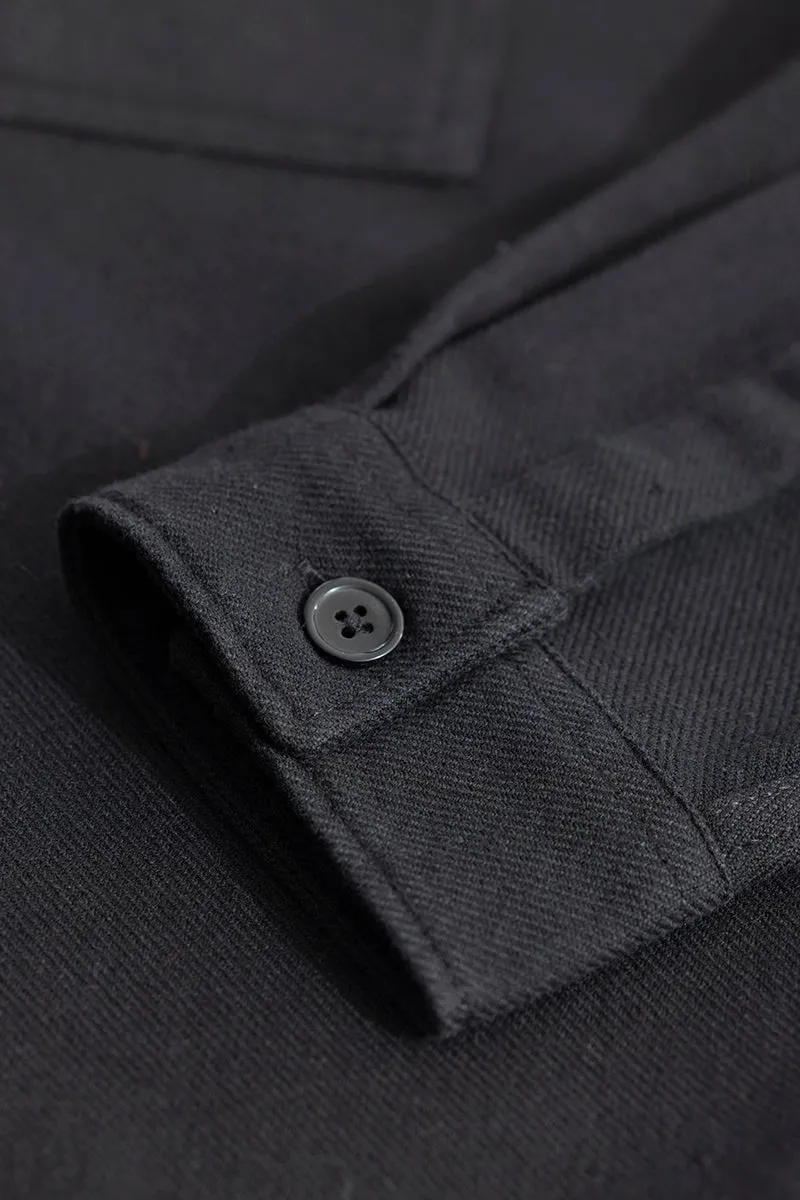 Overflap Black Overshirt