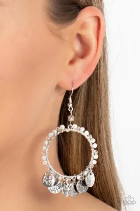 Paparazzi Bohemian Beach Blast White Earrings